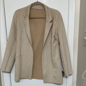 Zara Cream Faux Suede Women's Blazer